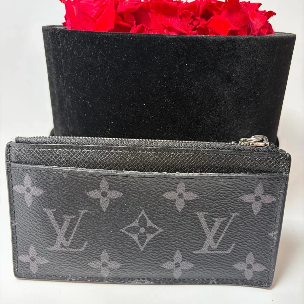 Louis Vuitton Monogram Eclipse Taiga Coin Card Holder